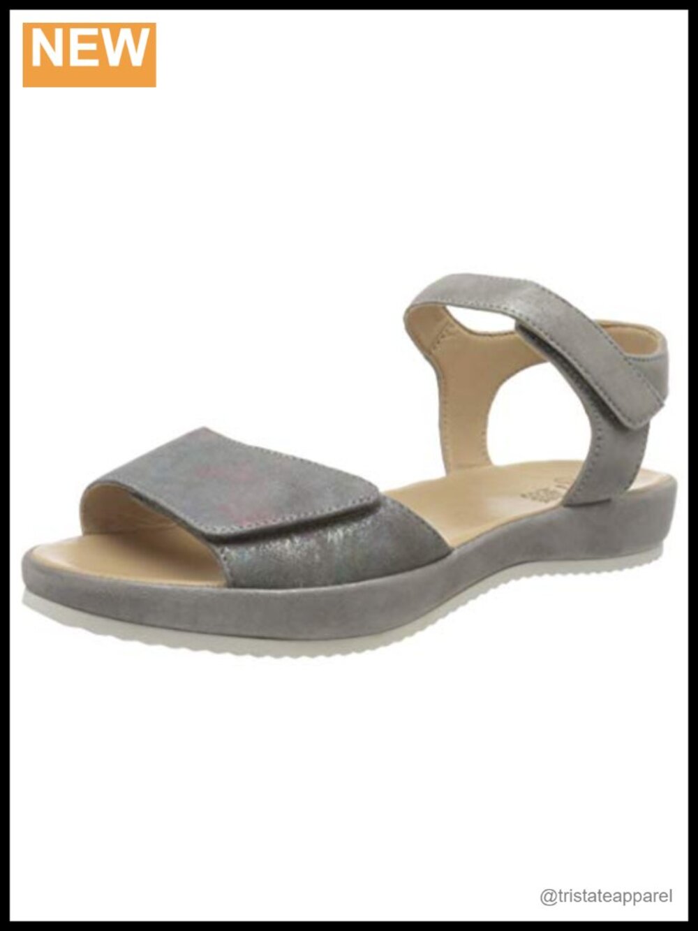 Women's Ankle Strap Athletic Sandal with Padded Insole and Adjustable Hook and